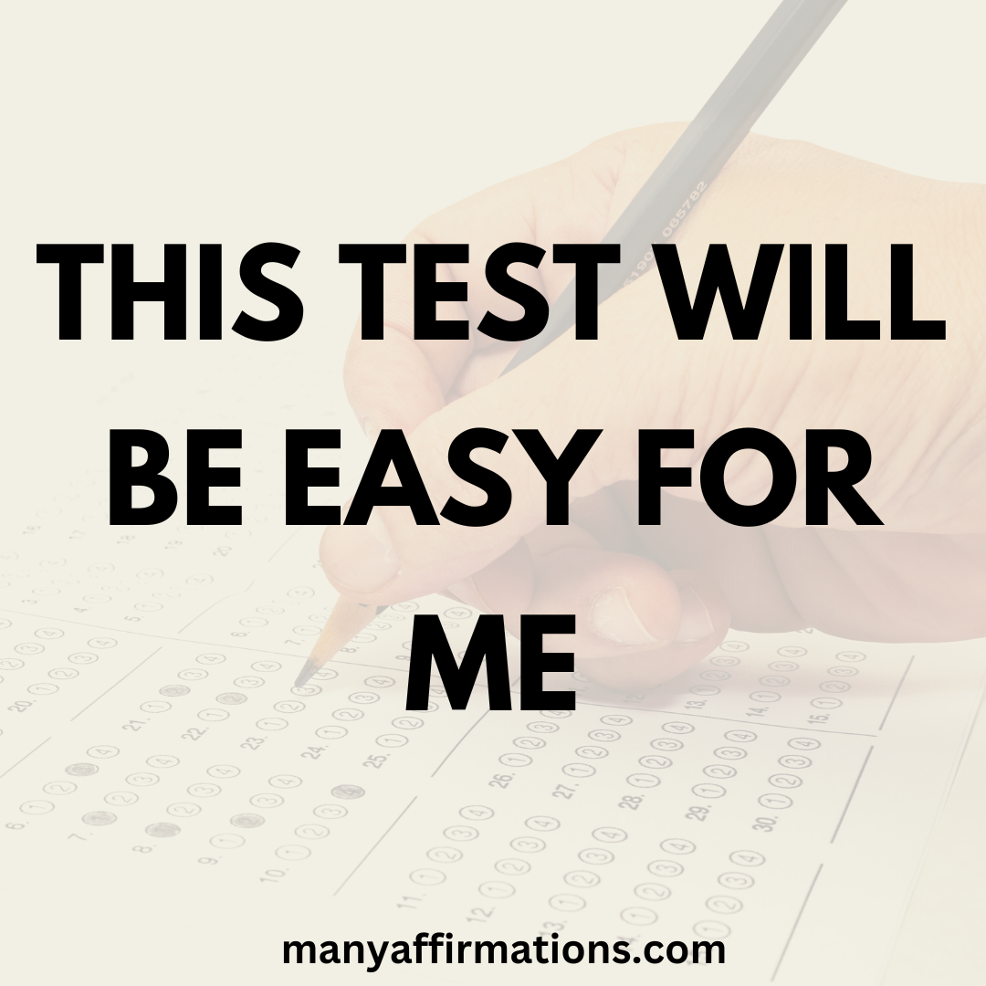This test will be easy for me